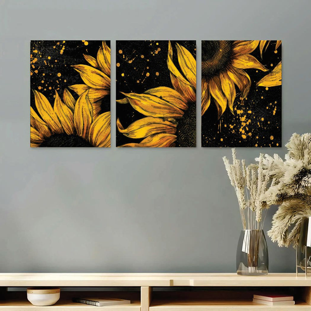 Sunflower Canvas Triptych