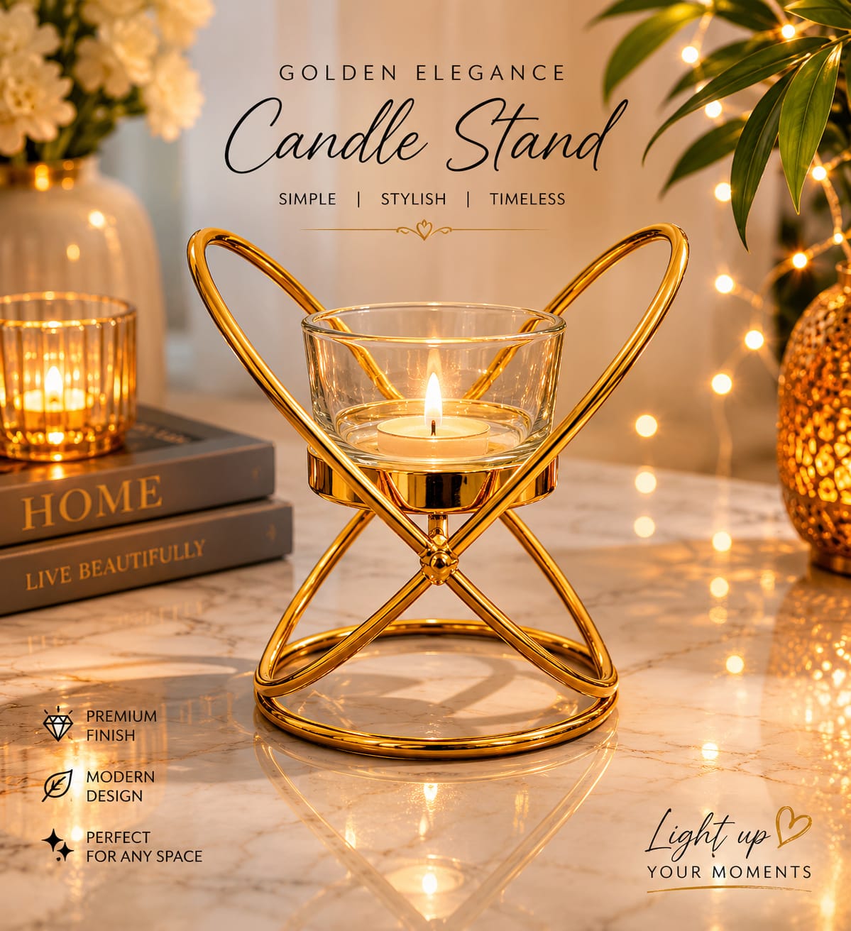 Golden Candle Stand
