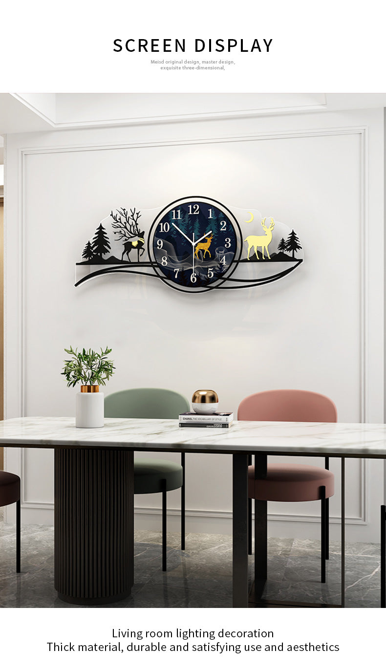 Forest Deer Clock