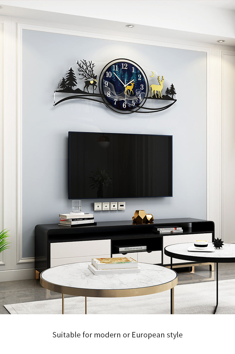 Forest Deer Clock
