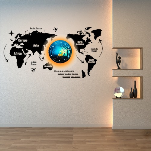 World Map Wall Clock